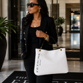 The Heritage Striped Signature  Slouch Bag