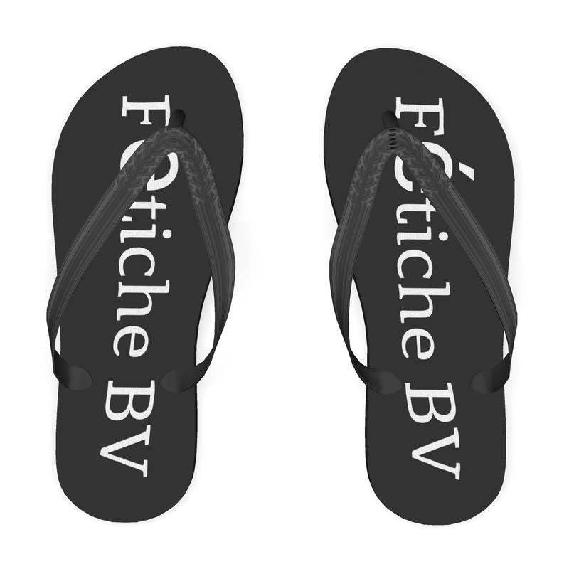 FÉTICHE BV Black Signature Unisex Flip Flops