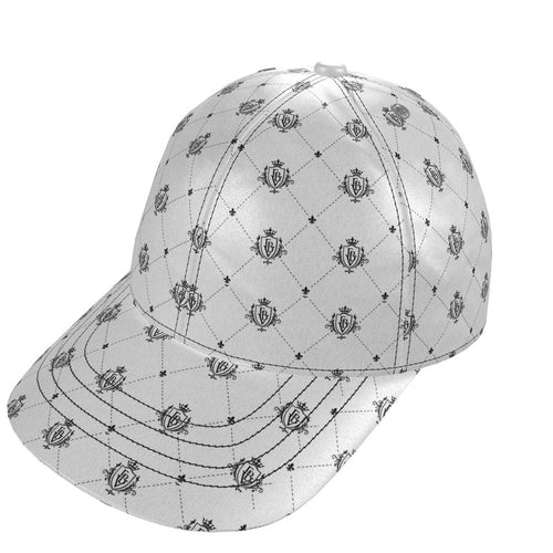 FBV Monogram Silk Satin Cap- Blanc