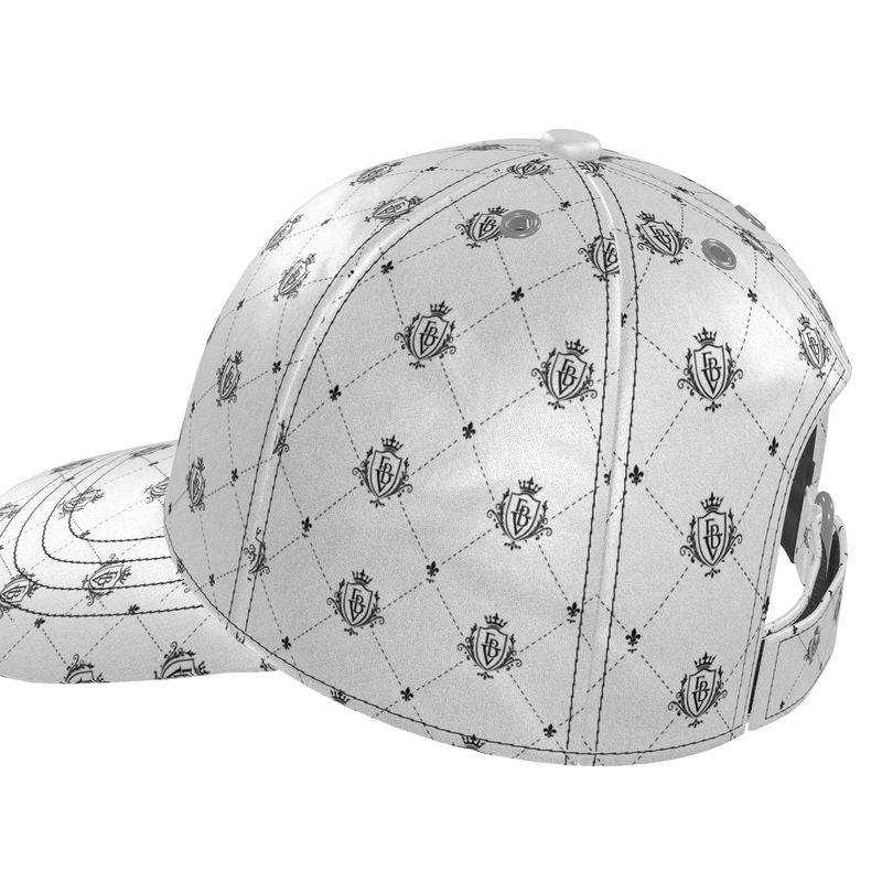 FBV Monogram Silk Satin Cap- Blanc
