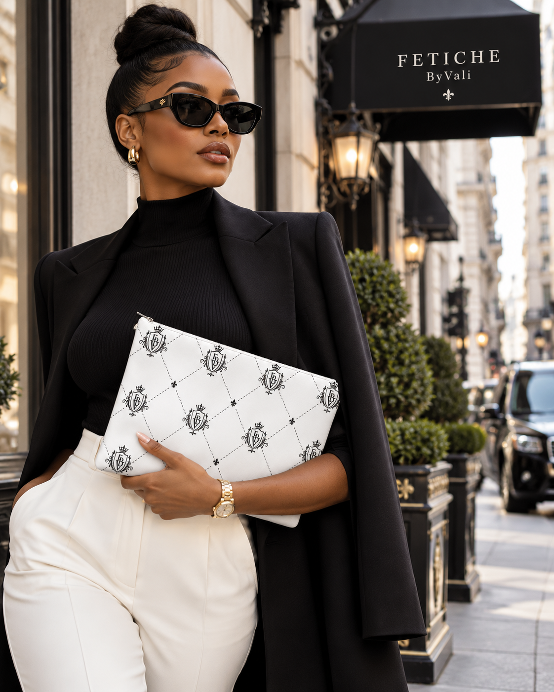 FETICHE ByVali Leather Clutch Bag — Blanc