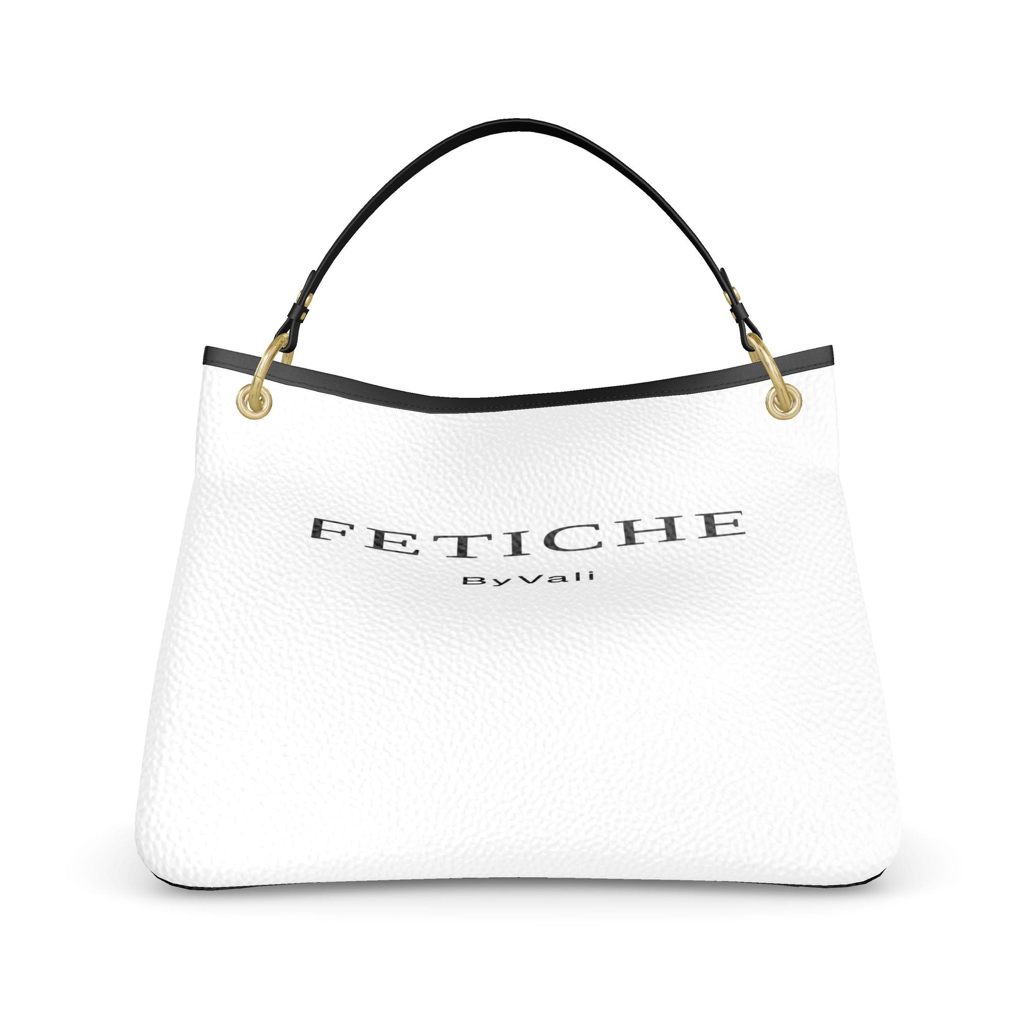 The Heritage Signature Striped Slouch Bag — Blanc