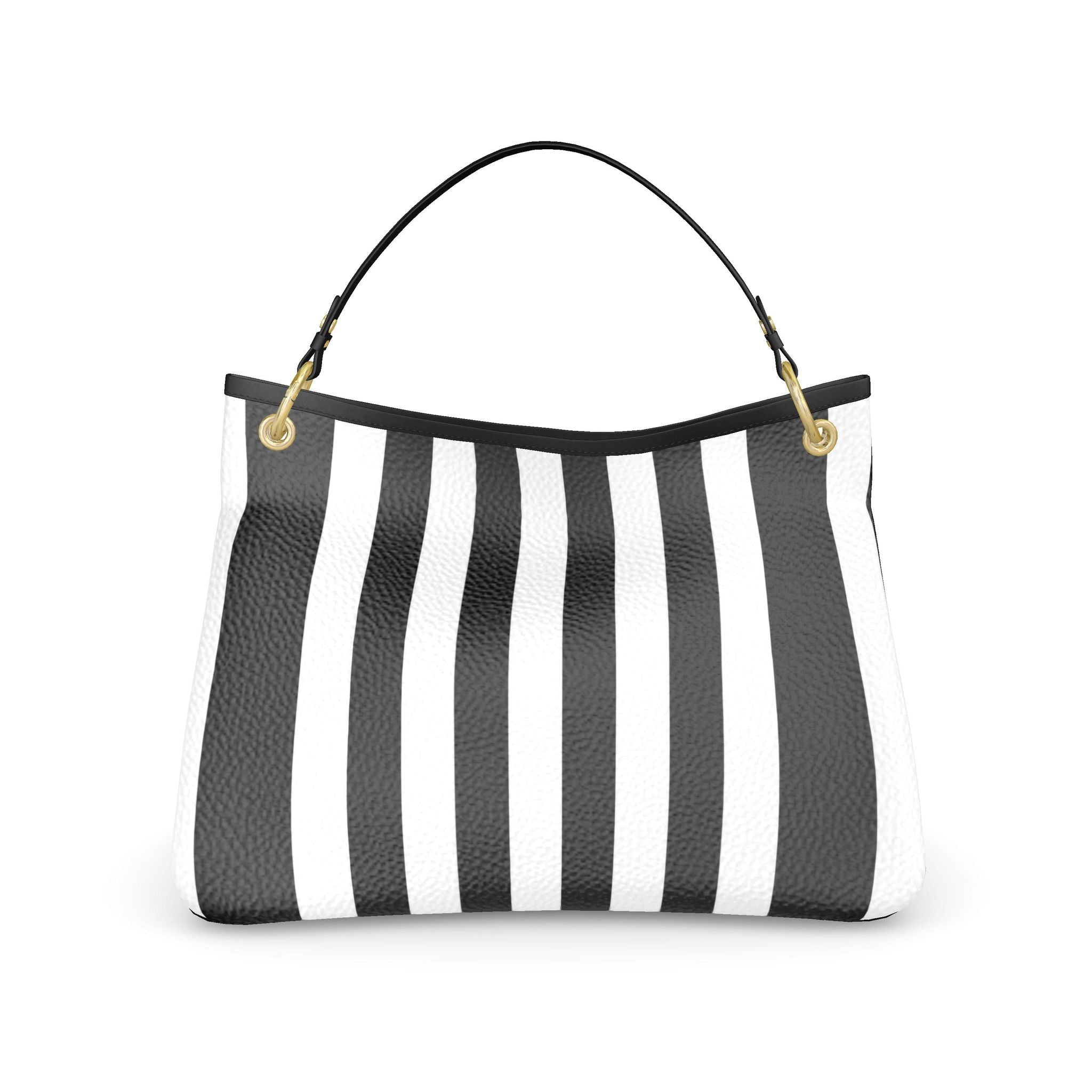 The Heritage Signature Striped Slouch Bag — Blanc