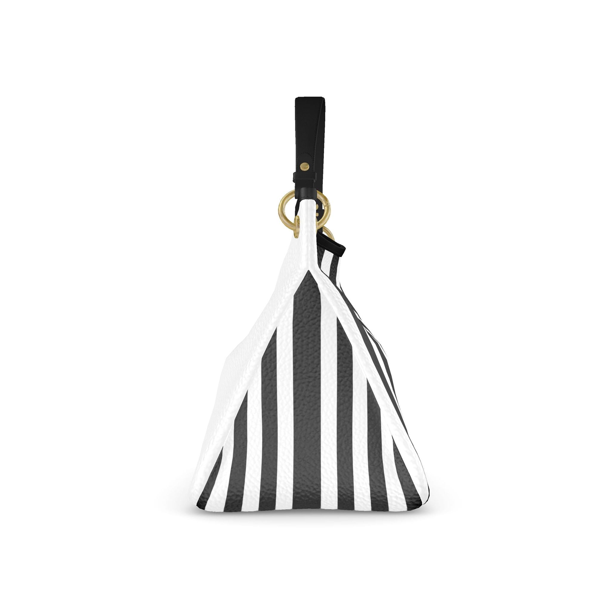 The Heritage Signature Striped Slouch Bag — Blanc