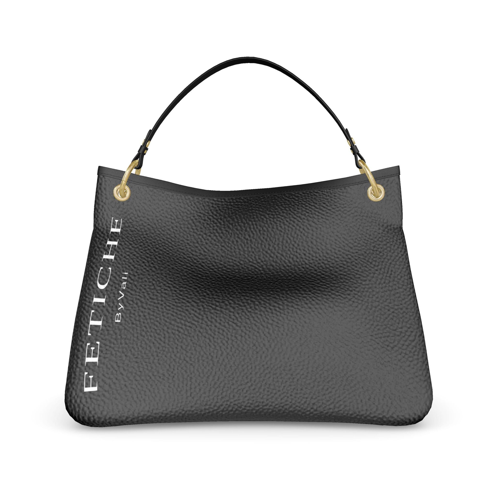 The Heritage Striped Signature Slouch Bag — Noir