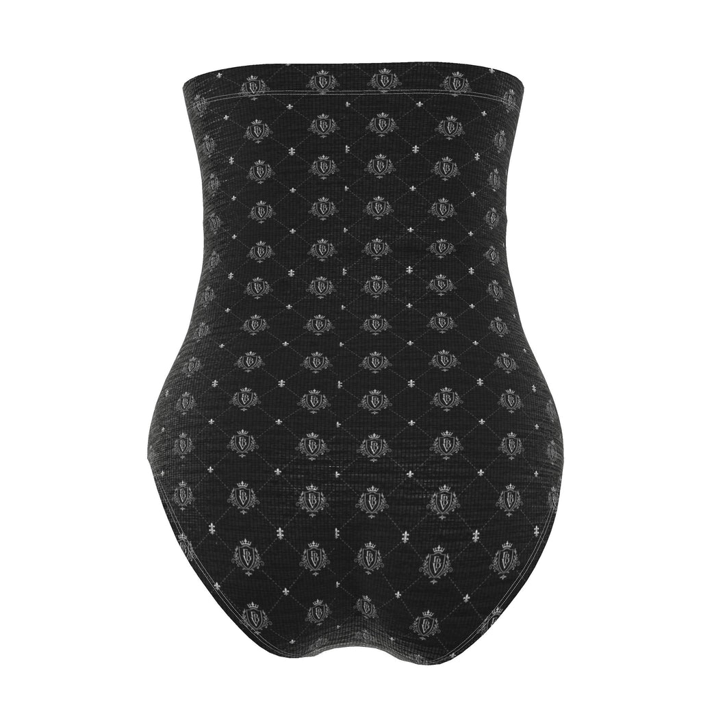 FBV Monogram Strapless Swimsuit — Noir