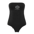 The Heritage Stripe Strapless Swimsuit — Noir