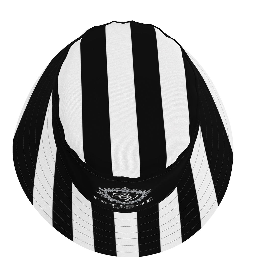 The Heritage Stripe Bucket Hat- Noir
