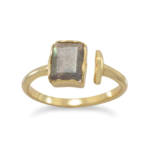 Rectangular Labradorite Ring