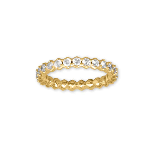 Hexagon CZ Eternity Ring