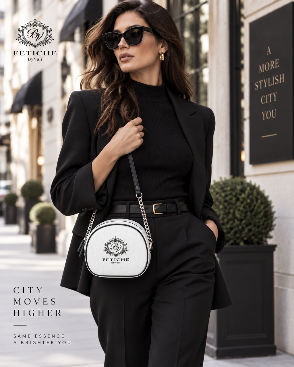 FETICHE  ByVali Round Box Bag -BLANC