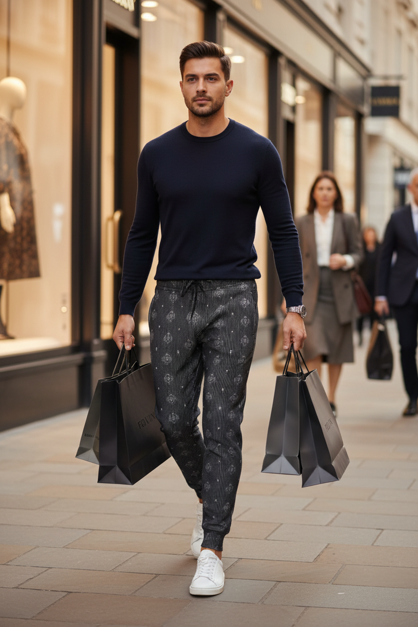 FBV Mens Tracksuit Bottoms — Noir | City Series, Luxury Shopping