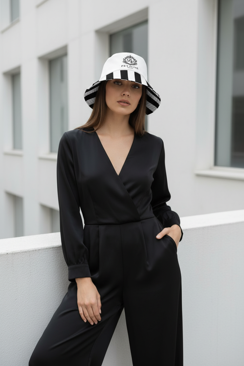 Heritage Stripe Bucket Hat — Lifestyle Editorial