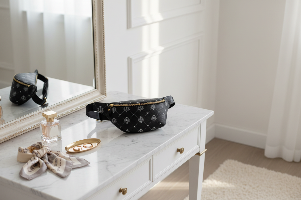 The Maison Series — Dressing Room, Noir belt bag lifestyle