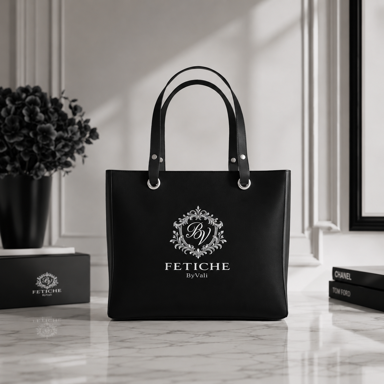 The Heritage Crest Mini Tote — Noir